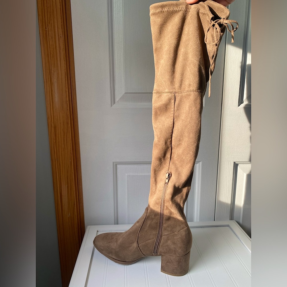 Suede knee high boots!